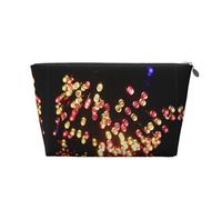 Beauty case da viaggio in pelle dorata, borsa riutilizzabile con stampa lanterna di carta, kit da barba per uso quotidiano, vacanze, Argento, taglia unica