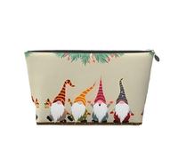 Beauty case da viaggio in pelle dorata, borsa riutilizzabile con stampa Merry Christmas, kit da barba per uso quotidiano, vacanze, Argento, taglia unica