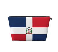 Beauty case da viaggio in pelle dorata, borsa riutilizzabile con stampa Repubblica Dominicana, kit da barba per uso quotidiano, vacanze, Argento, taglia unica