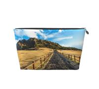 Beauty case da viaggio in pelle dorata, riutilizzabile, con stampa dell'isola di Jeju, kit da barba per uso quotidiano, vacanze, Argento, taglia unica