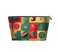 Beauty case da viaggio in pelle dorata, riutilizzabile, con stampa di simboli matematici e cosmetici, organizer per trucchi, borsa portatile morbida, Oro, taglia unica