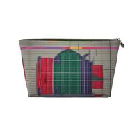 Beauty case da viaggio in pelle dorata, riutilizzabile, per scuola, matematica, cosmetici, trucchi, organizer, borsa portatile morbida, Oro, taglia unica