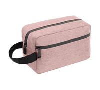 Beauty case da viaggio in tessuto Oxford, borsa leggera per trucchi e lavaggio resistente all'acqua, organizer multi scomparto per donne e uomini, rosa, Classico