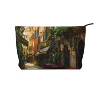 Beauty case da viaggio in velluto a coste stampato con vantaggio del cervello sinistro e destro, borsa per cosmetici, organizer per donne, mamme e ragazze, Vecchia Via Italiana, Taglia unica, Beauty