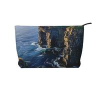 Beauty case da viaggio in velluto a coste stampato con vantaggio del cervello sinistro e destro, borsa per cosmetici, organizer per donne, mamme e ragazze, Irlanda Outdoors Contea di Chiara le