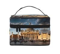 Beauty case da viaggio ispirato alla Basilica di San Pietro, spaziosa borsa per il trucco per donne in viaggio