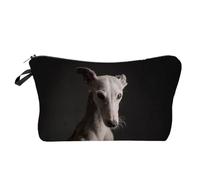 Beauty Case Da Viaggio Mini borsa for cosmetici da donna stampata con cane Levriero stampa animalier Borse for trucco Kit toilette pieghevole viaggio for spiaggia all'aperto(Hz10164 Makeup Bag)