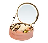 Beauty case da viaggio | Organizer portatile regolabile a LED, organizer per trucchi per la cura della pelle, beauty viaggi viaggio viaggio donna ragazza, Rosa, Refer to description, Unisex