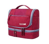Beauty case da viaggio - Oxford 600D | Trucco resistente all'acqua, organizer da bagno con gancio | per bambini adulti campeggio viaggi di lavoro uso quotidiano, Vinaccia-rosso (Wine Red), Consulte la
