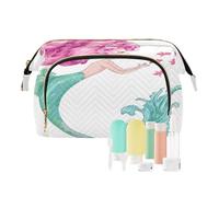 Beauty case da viaggio per cosmetici, motivo: sirena marina, per donne, uomini, ragazze, impermeabile, organizer per cosmetici da viaggio, Multi, Beauty Case