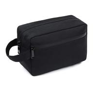 Beauty Case da Viaggio per Donna Uomo, Borsa da toilette da viaggio, Grande Borsa Cosmetici per Accessori da Barba,Borsa da Bagno con Manico, Nero