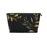 Beauty case da viaggio per donne e uomini borsa per il trucco con ramo d'ulivo dorato borsa per cosmetici di grande capacità borsa organizer cosmetica resistente all'acqua, Oro, Taglia unica, Astuccio