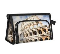 Beauty case da viaggio per donne e uomini, città europea, paesaggi romani, beauty case, articoli da toeletta, borsa da doccia organizer, Colore, L, Organizer per borse