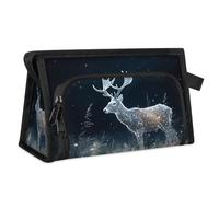 Beauty case da viaggio per donne e uomini con animali magici con cervo magico borsa per il lavaggio cosmetico borsa da toilette articoli da toeletta borsa da doccia organizer, Colore, L, Organizer per