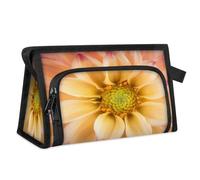 Beauty case da viaggio per donne e uomini, con fiori di dalia, borsa da bagno per cosmetici, articoli da toeletta e doccia, Colore, L, Organizer per borse