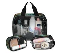 Beauty case da viaggio per donne e uomini, con paesaggio magico, con albero della foresta magica, 3 pezzi, grande, per doccia, articoli da toeletta, cosmetici, articoli da toeletta, Colore, L,