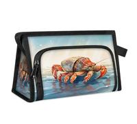 Beauty case da viaggio per donne e uomini, oceani, eremita, granchio, beauty case, articoli da toeletta, borsa da doccia organizer, Colore, L, Organizer per borse