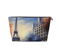 Beauty case da viaggio per donne e uomini Romantico Parigi Torre Eiffel Borsa per il trucco Borsa per cosmetici di grande capacità Borsa organizer per cosmetici resistente all'acqua, Argento, Taglia