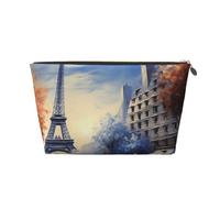Beauty case da viaggio per donne e uomini Romantico Parigi Torre Eiffel Borsa per il trucco Borsa per cosmetici di grande capacità Borsa organizer per cosmetici resistente all'acqua, Oro, Taglia
