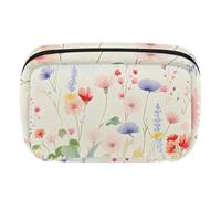 Beauty case da viaggio per donne, grande capacità, organizer per trucchi ampio, borsa per accessori da toeletta, pennelli colorati, fiori bohémien, Multicolore 12., taglia unica, Astuccio per trucchi