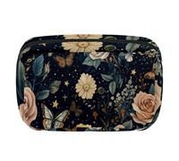 Beauty case da viaggio per donne, grande capacità, organizer per trucco ampio, borsa per accessori da toeletta, pennelli, foglie colorate, Multicolore 15., taglia unica, Astuccio per trucchi