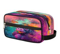 Beauty case da viaggio per donne, uomini, bambini, ragazze e ragazzi, colorato, con motivo gorilla, borsa da bagno per articoli da toeletta, cosmetici, articoli da toeletta, organizer per doccia,