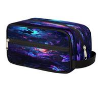 Beauty case da viaggio per donne, uomini, bambini, ragazze e ragazzi, con farfalla colorata e lucciola, borsa da bagno per articoli da toeletta, cosmetici, articoli da toeletta, organizer per doccia,