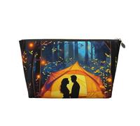 Beauty case da viaggio per donne uomini campeggio nel bosco borsa per il trucco borsa per cosmetici di grande capacità borsa organizer cosmetica resistente all'acqua, Oro, Taglia unica, Astuccio per