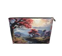 Beauty case da viaggio per donne uomini ci sono alberi e fiori borsa per il trucco borse cosmetiche di grande capacità borsa organizer cosmetica resistente all'acqua, Oro, Taglia unica, Astuccio per