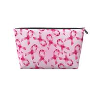 Beauty case da viaggio per la consapevolezza del cancro al seno, borsa per cosmetici da viaggio, borsa per il trucco da donna, organizer per trucchi in pelle, graziosa borsa per il trucco, Argento