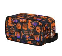 Beauty case da viaggio per ragazzi e bambini, impermeabile, da appendere, per uomini, borsa da barba con grande capacità per bagno, sport, doccia, Pallacanestro, Bagagli per bambini