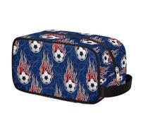 Beauty case da viaggio per ragazzi e bambini, impermeabile, da appendere, per uomini, borsa da barba con grande capacità per bagno, sport, doccia, Pallone da calcio, Bagagli per bambini