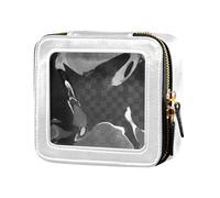 Beauty case da viaggio per sciatori con montagna e neve, piccola borsa portatile per cosmetici con cerniera, finestre trasparenti per donne, Multicolore, Taglia unica