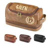 Beauty Case da Viaggio, Personalizzata Beauty Uomo, Borsa da Toilette in Pelle,per Testimoni dello Sposo Papà Marito Festa del Papà