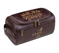 Beauty case da viaggio personalizzato per uomo, kit da barba in pelle PU personalizzato, kit dopp inciso, regalo per testimoni dello sposo, festa del papà, Natale, anniversario di matrimonio