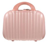 Beauty Case da Viaggio Rigido Manico Rosa per Cosmetici | ABS e Pc, Protezione Lieve, per Gioielli e Flaconi, Uso in Viaggio e Negozi
