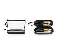 Beauty case da viaggio trasparente da donna, approvato dalla TSA, organizer per cosmetici e articoli da toeletta, accessorio impermeabile per pennelli, nero, Nero , boemo