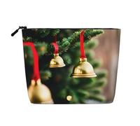 Beauty case da viaggio versatile con albero di Natale e campane, perfetta per l'uso quotidiano e viaggi di lavoro, Nero , Taglia unica, Beauty case