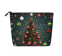 Beauty case da viaggio versatile con albero di Natale e palla, perfetta per l'uso quotidiano e viaggi di lavoro, Nero , Taglia unica, Beauty case