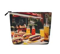 Beauty case da viaggio versatile con hot dog e limonata, perfetta per l'uso quotidiano e viaggi di lavoro, Nero , Taglia unica, Beauty case