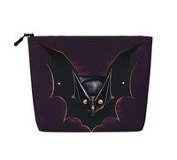 Beauty case da viaggio versatile con pipistrello fantasma nero, borsa per trucchi in finta canapa, multiuso, organizer per accessori cosmetici, Nero , Taglia unica