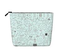 Beauty case da viaggio versatile con stampa chimica, borsa per trucchi in canapa finta per uso multiplo, organizer per accessori cosmetici, Nero , Taglia unica