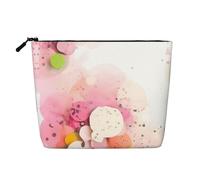 Beauty case da viaggio versatile in carta con frammenti di colore, borsa per trucchi in canapa finta per uso multiplo, organizer per accessori cosmetici, Nero , Taglia unica