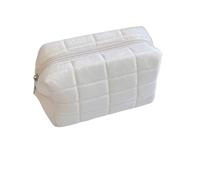 Beauty Case Donna Borsa for il trucco da viaggio Borsa for il trucco in tinta unita da donna Borsa da toilette for il trucco Borsa for il lavaggio Valigetta Trucco (Color : Beige)