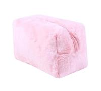 Beauty Case Donna Borsa for trucco in peluche da donna Borsa for trucco in tinta unita con cerniera Borsa da toilette for trucco da viaggio Valigetta Trucco (Color : B)