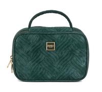 Beauty Case Emanuela Biffoli Onde Verde in Ecopelle Scamosciata con Fodera Personalizzata e Dettagli Dorati 23x15x11 cm