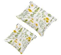 Beauty case estivo giallo con erbe e fiori di camomilla, impermeabile, senza cerniera, chiusura automatica, mini custodia portatile da viaggio per cuffie e gioielli, Multi, 7.1x5.8 inch/4.7x4.5 inch