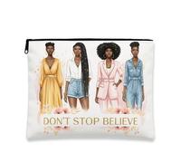 Beauty case floreale alla moda, elegante astuccio per cosmetici da donna con citazione ispiratrice, organizer portatile con cerniera per viaggi, perfetto per l'uso quotidiano, bianco, 7x9 Inch