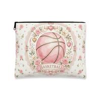 Beauty case floreale vintage da basket, rosa pesca, borsa da viaggio per donne, organizer portatile con cerniera, borsa da toilette regalo primaverile, 17,8 x 22,9 cm