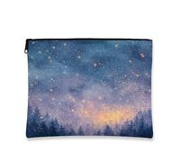 Beauty case Galaxy Starry Night Cosmetic Travel Pouch per donne, portatile, piccola tela con cerniera, perfetta per festival e cura della pelle, Blu, 7x9 Inch, Galaxy